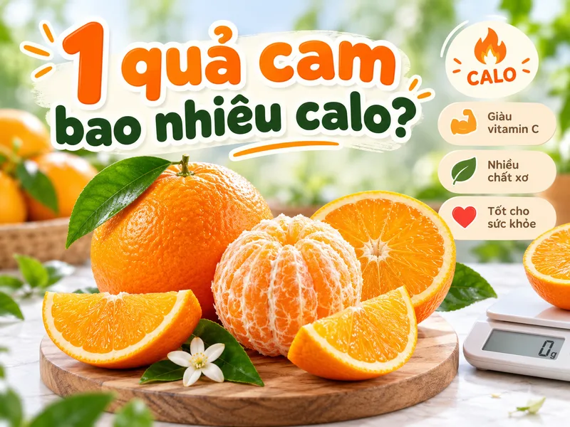 1 quả cam bao nhiêu calo phụ thuộc kích thước và phần ăn được