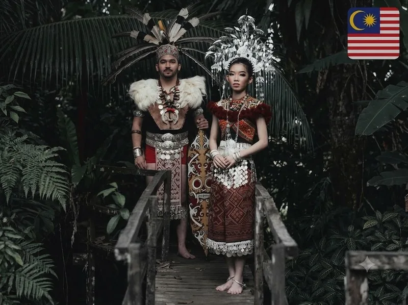 Trang phục Iban nổi bật với vải dệt và phụ kiện trong lễ Gawai Dayak
